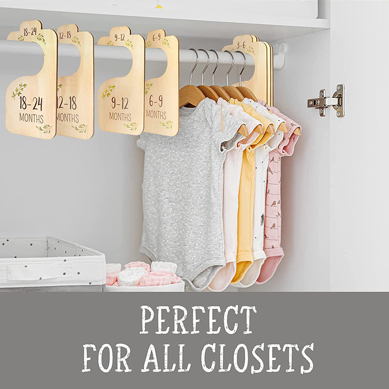 8 Pack Wooden Baby Closet Dividers Double Sided
