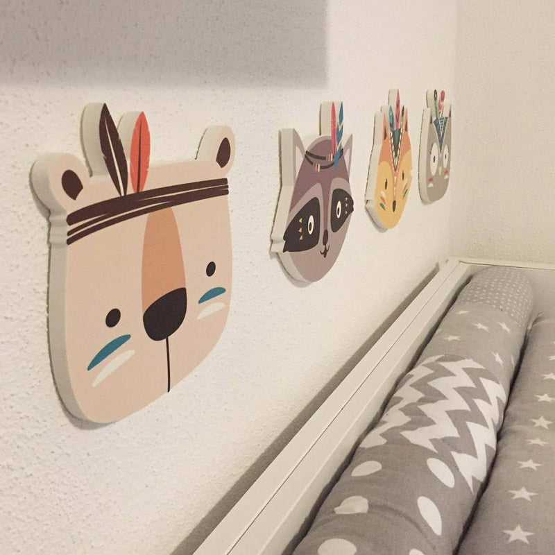 Wooden Animal Wall Decor for Baby Room