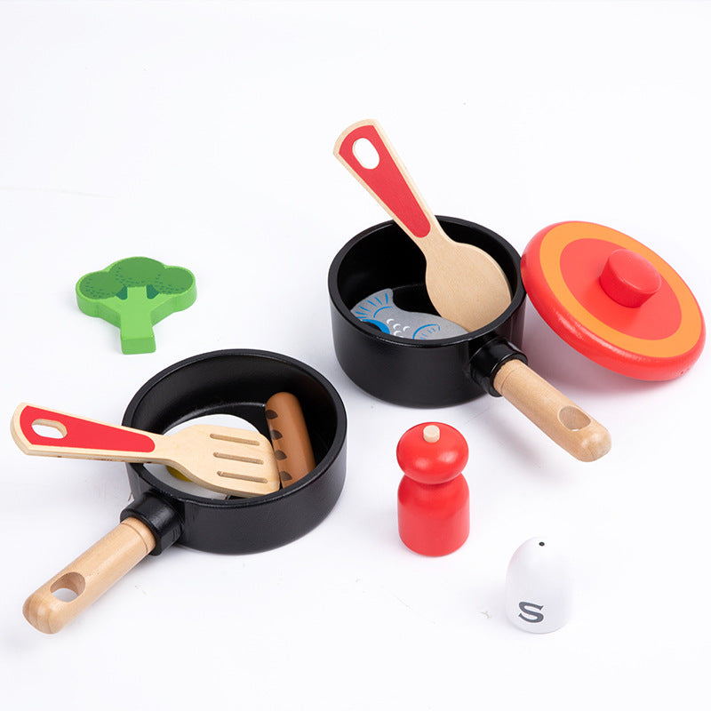 Wooden Kids Kitchen Set Cooking