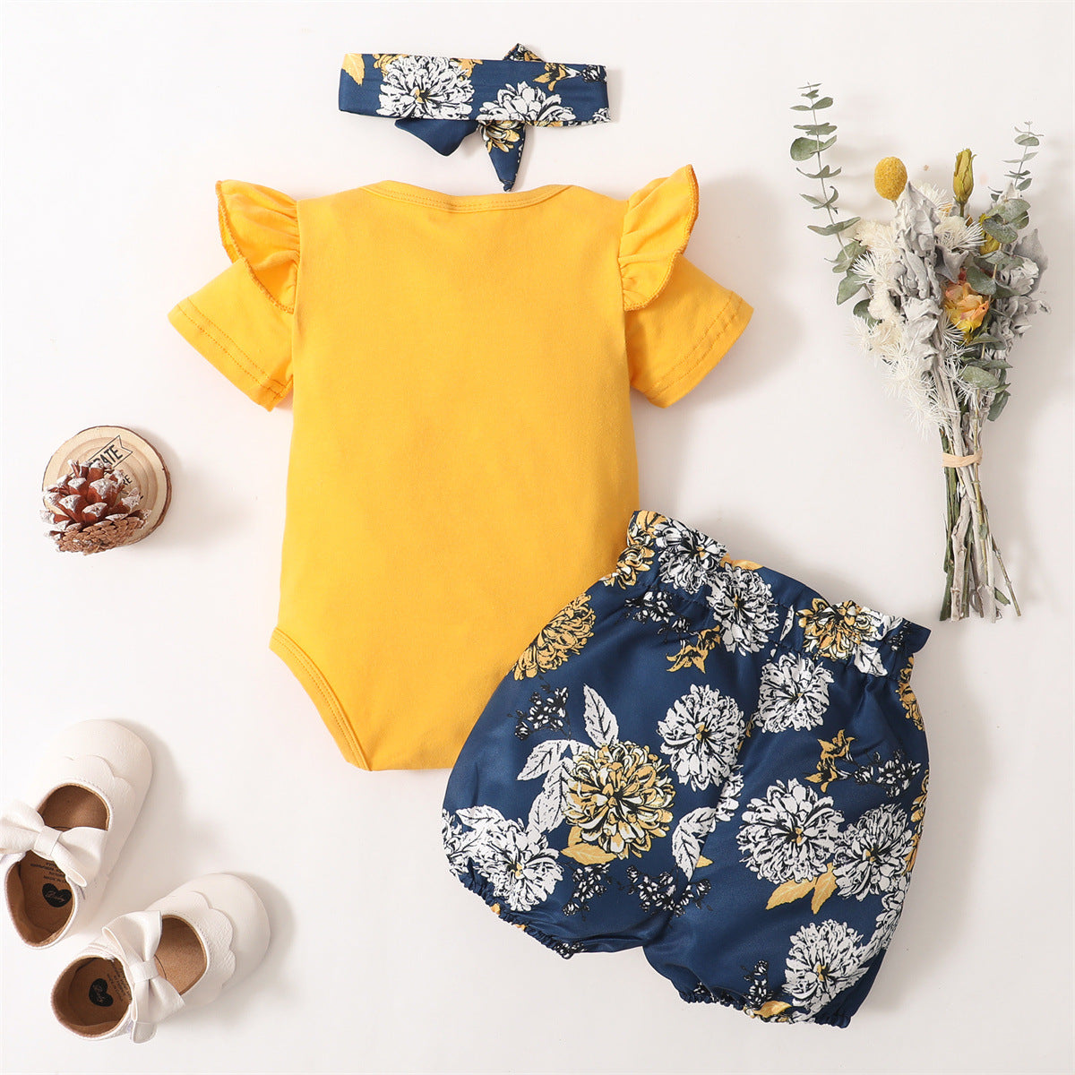 Ruffle Floral 3-Piece Baby Girl Set