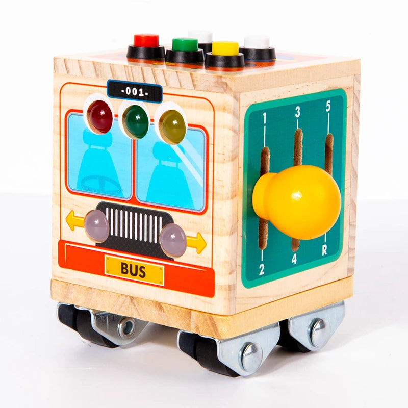 Montessori Wooden Busy Bus Toy