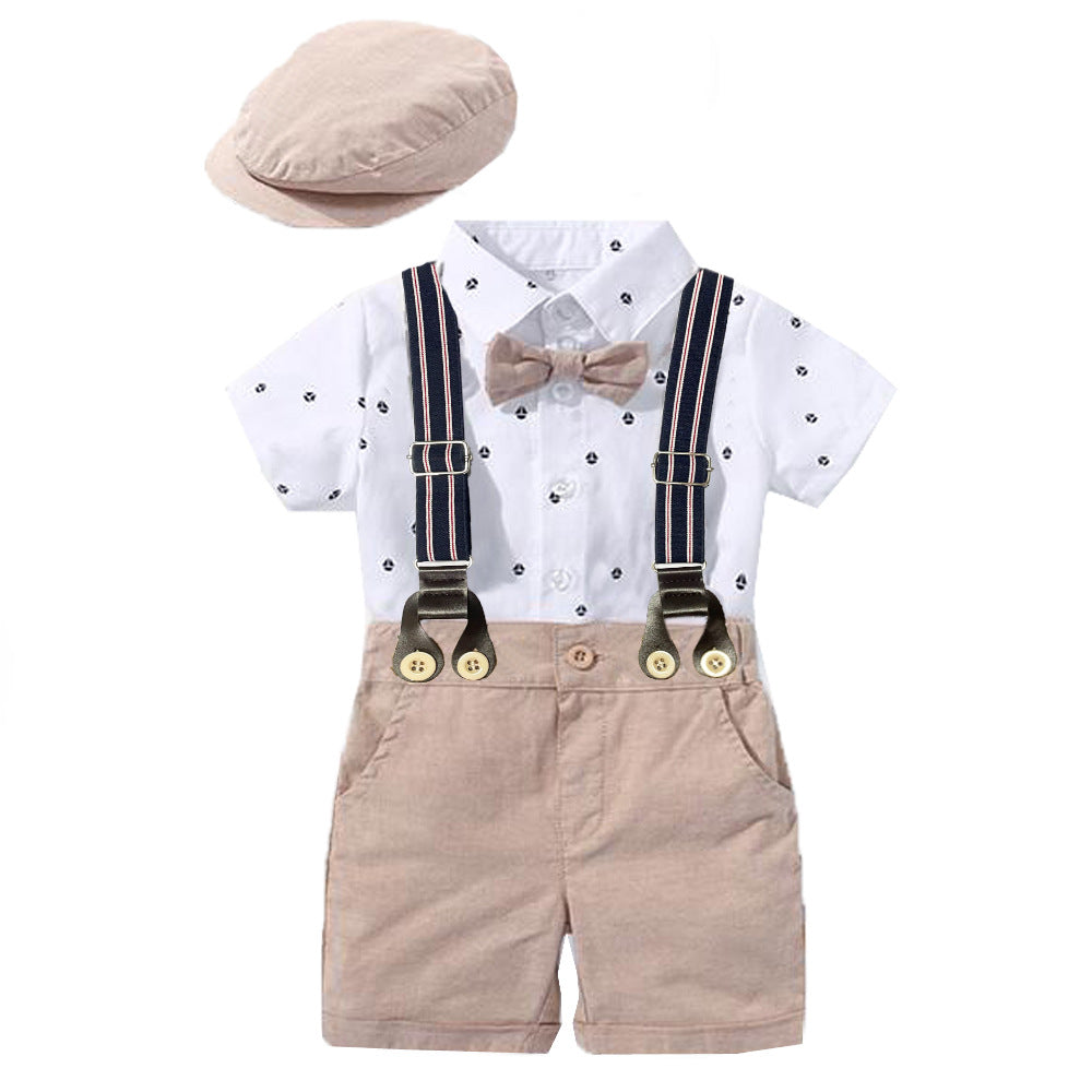 British-Style Baby Boy Summer Overalls Set – 1 to 3 Years