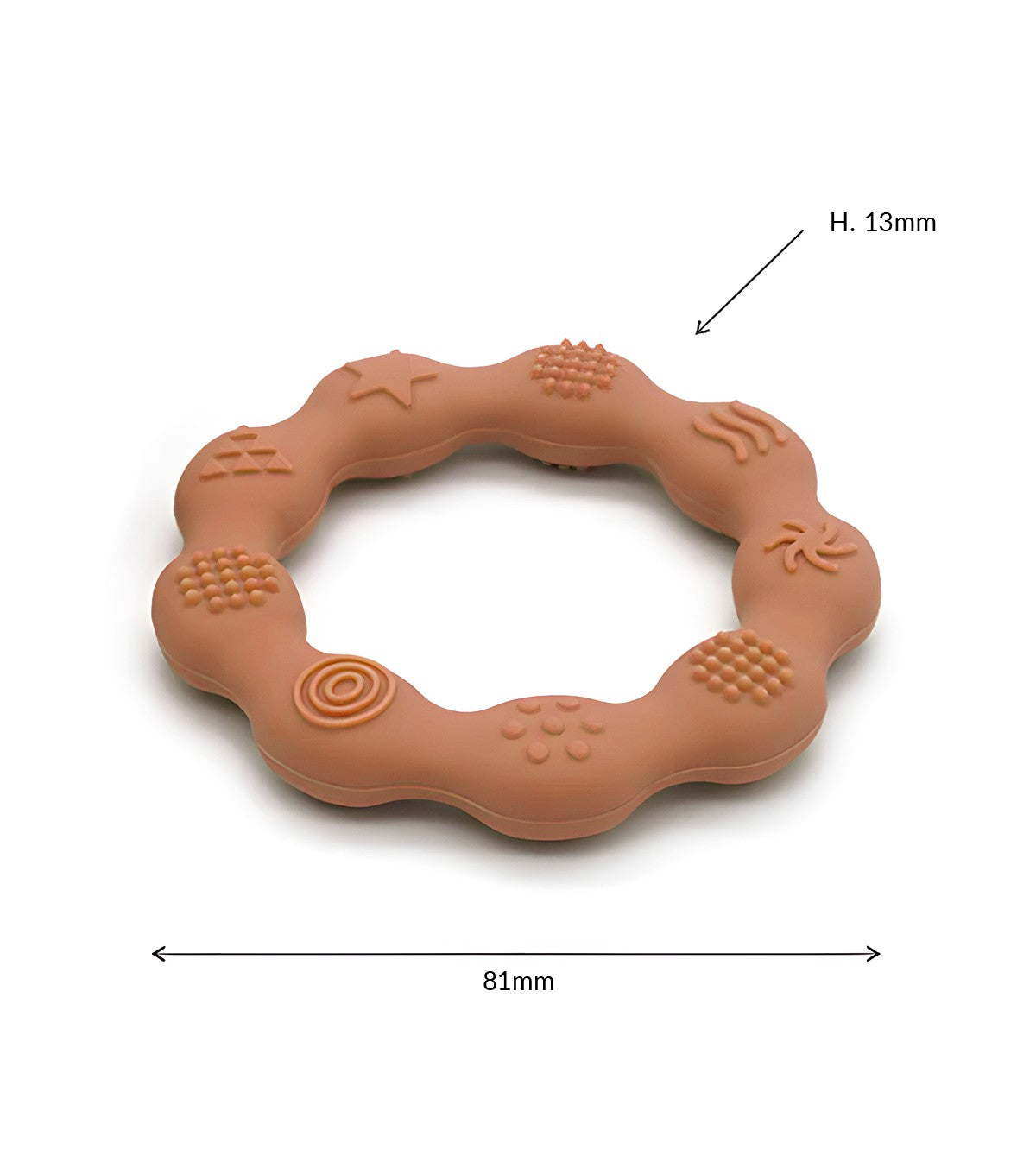 Set of 2 Silicone Teething Rings – Terracotta & Sand