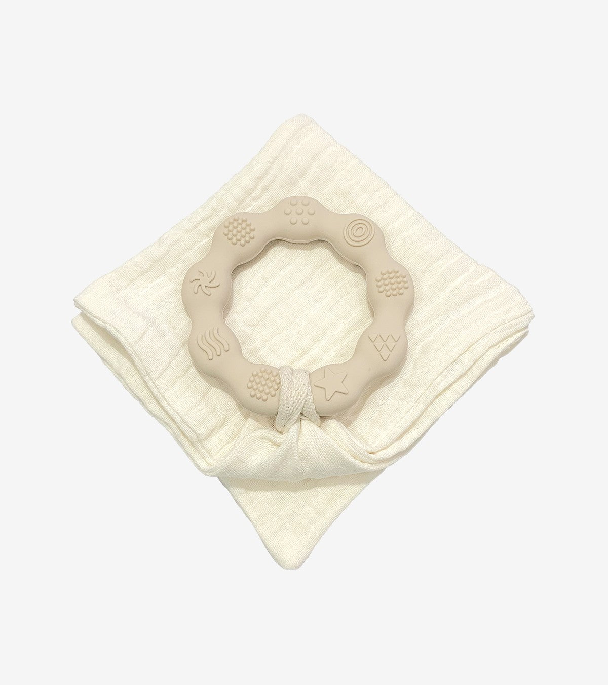 Teething Ring with Muslin – Beige