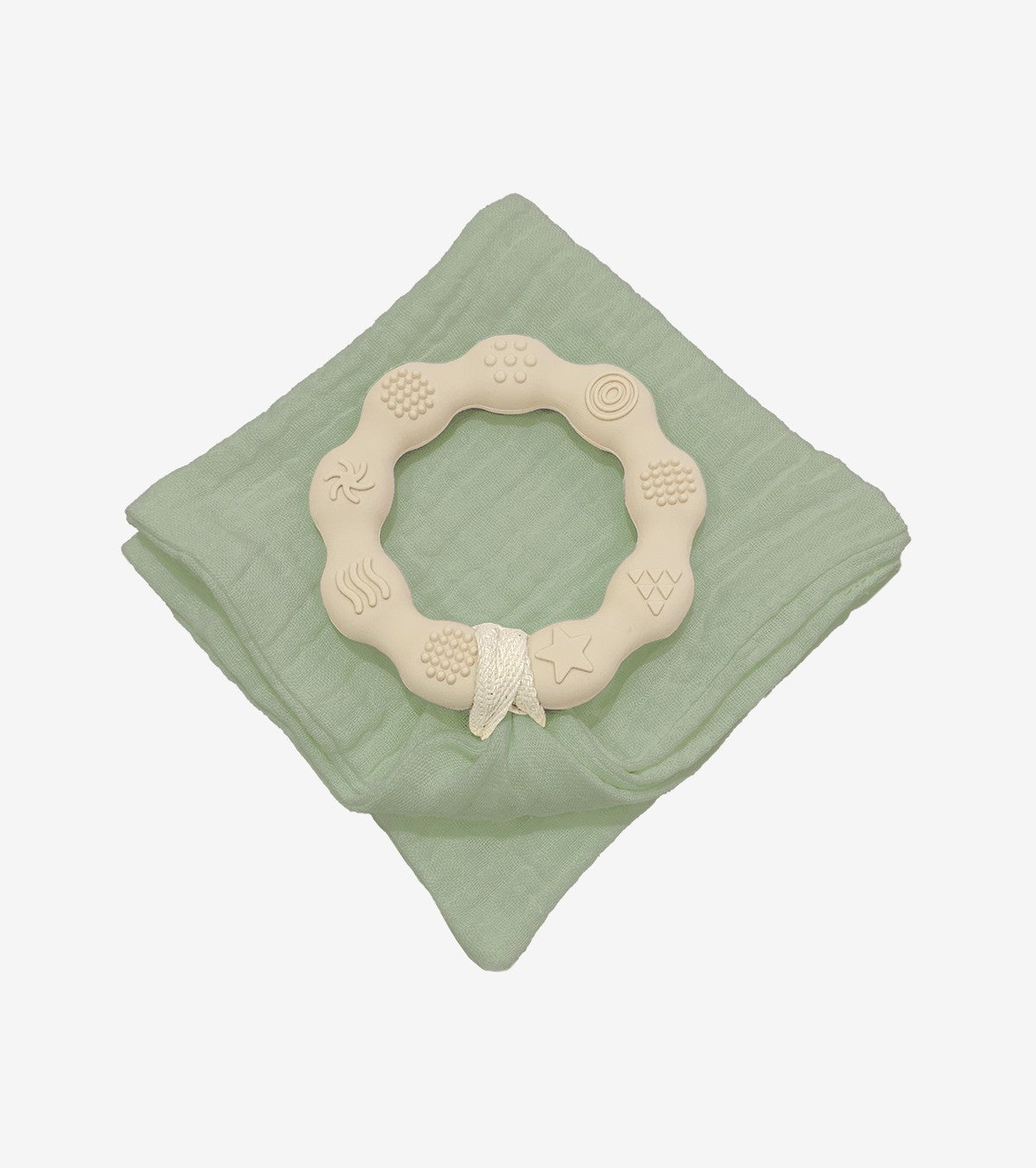 Teething Ring with Muslin – Beige