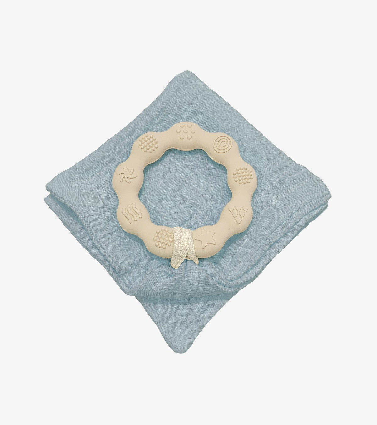 Teething Ring with Muslin – Beige