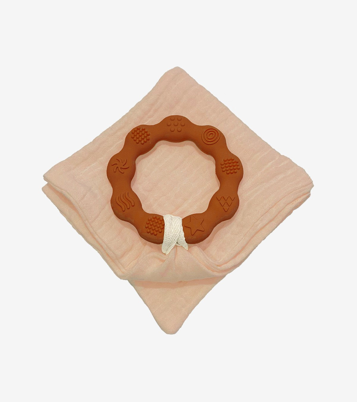 Teething Ring with Muslin – Brown