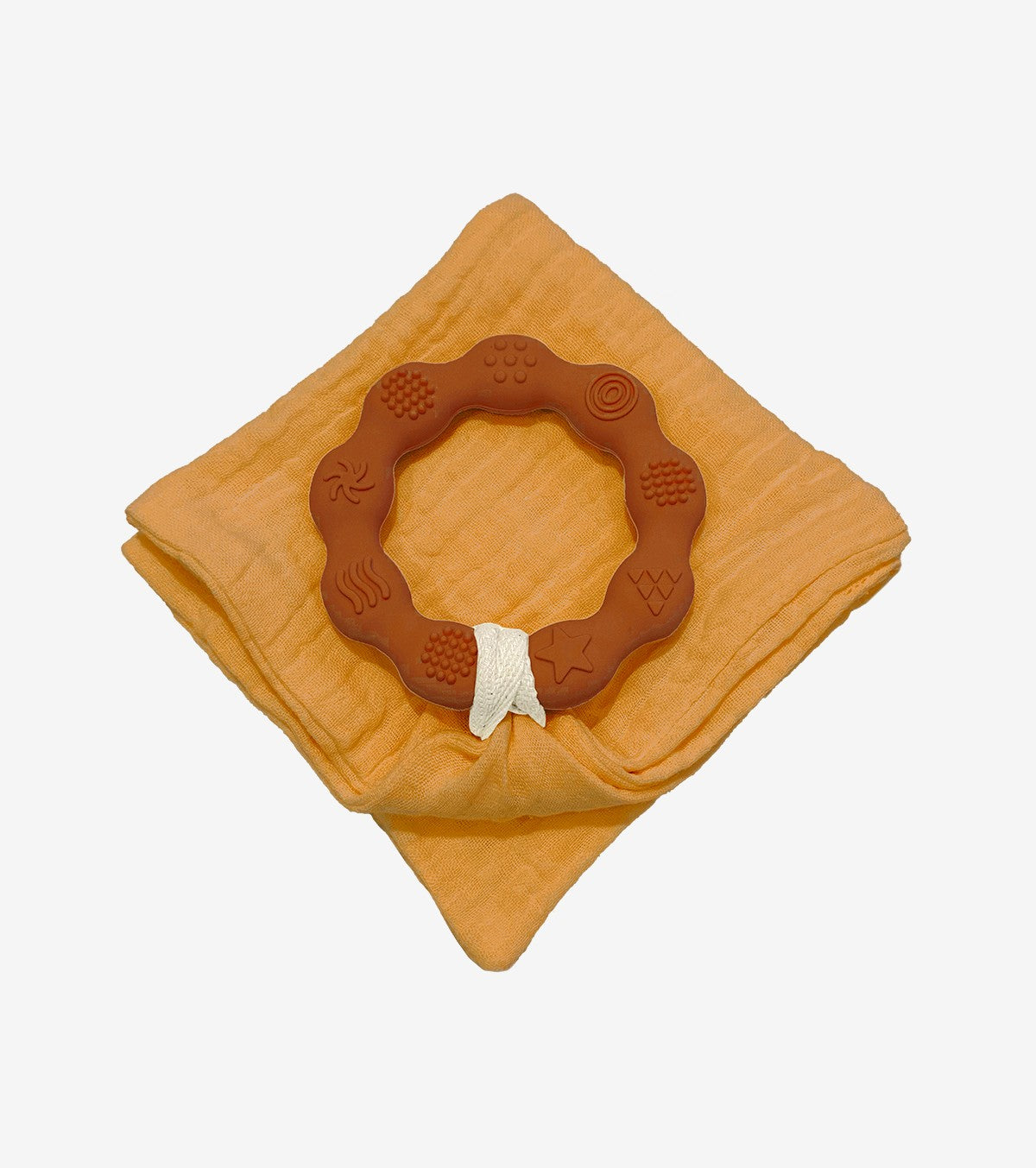 Teething Ring with Muslin – Brown