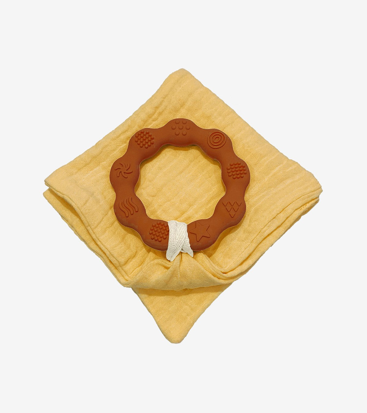 Teething Ring with Muslin – Brown