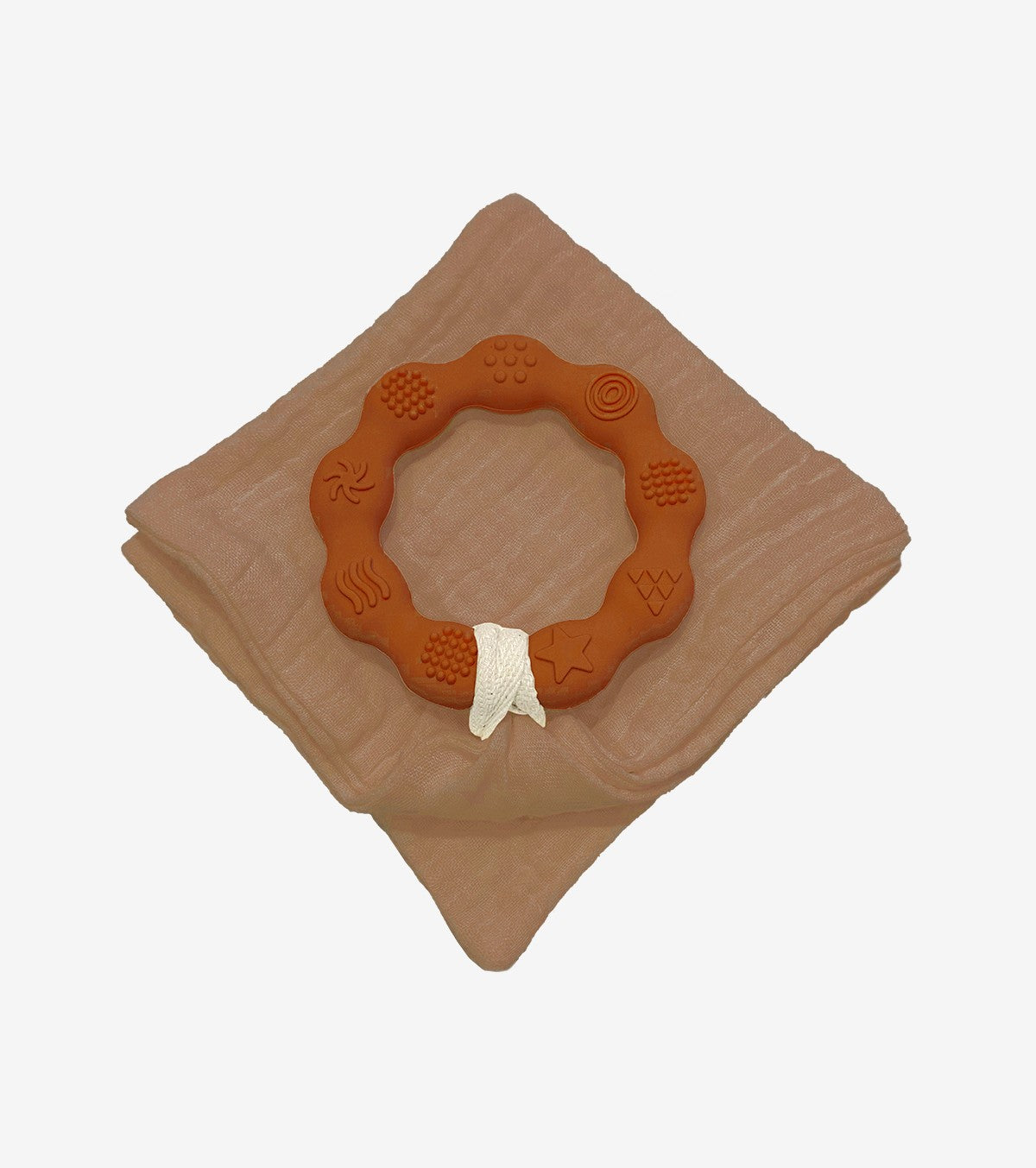 Teething Ring with Muslin – Brown
