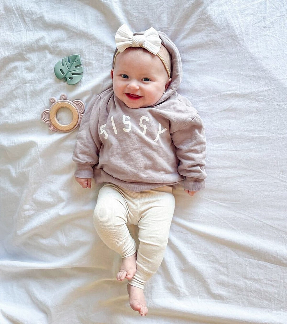 Aqua Leaf Teething Ring with Comfort Cloth