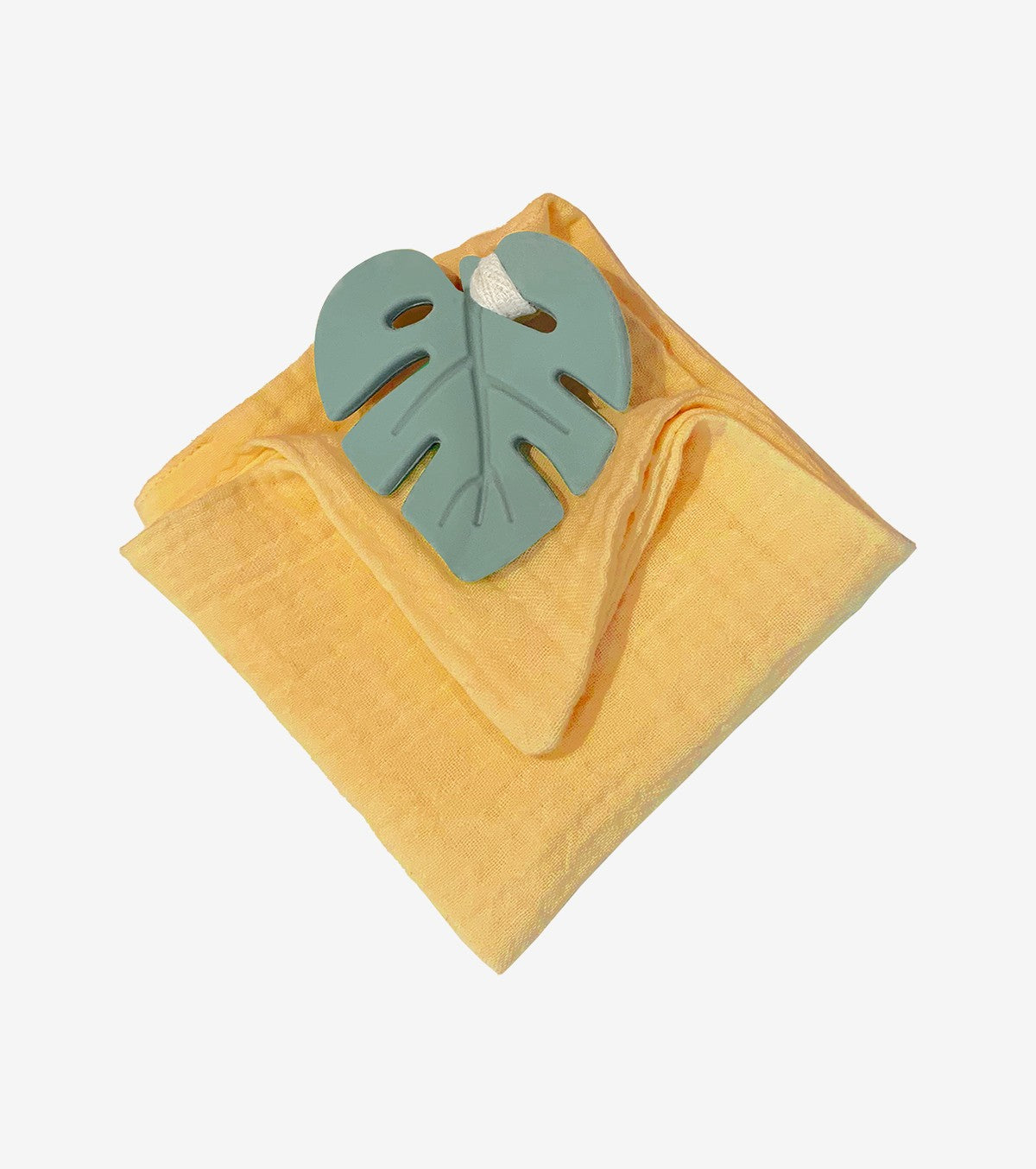 Aqua Leaf Teething Ring with Comfort Cloth