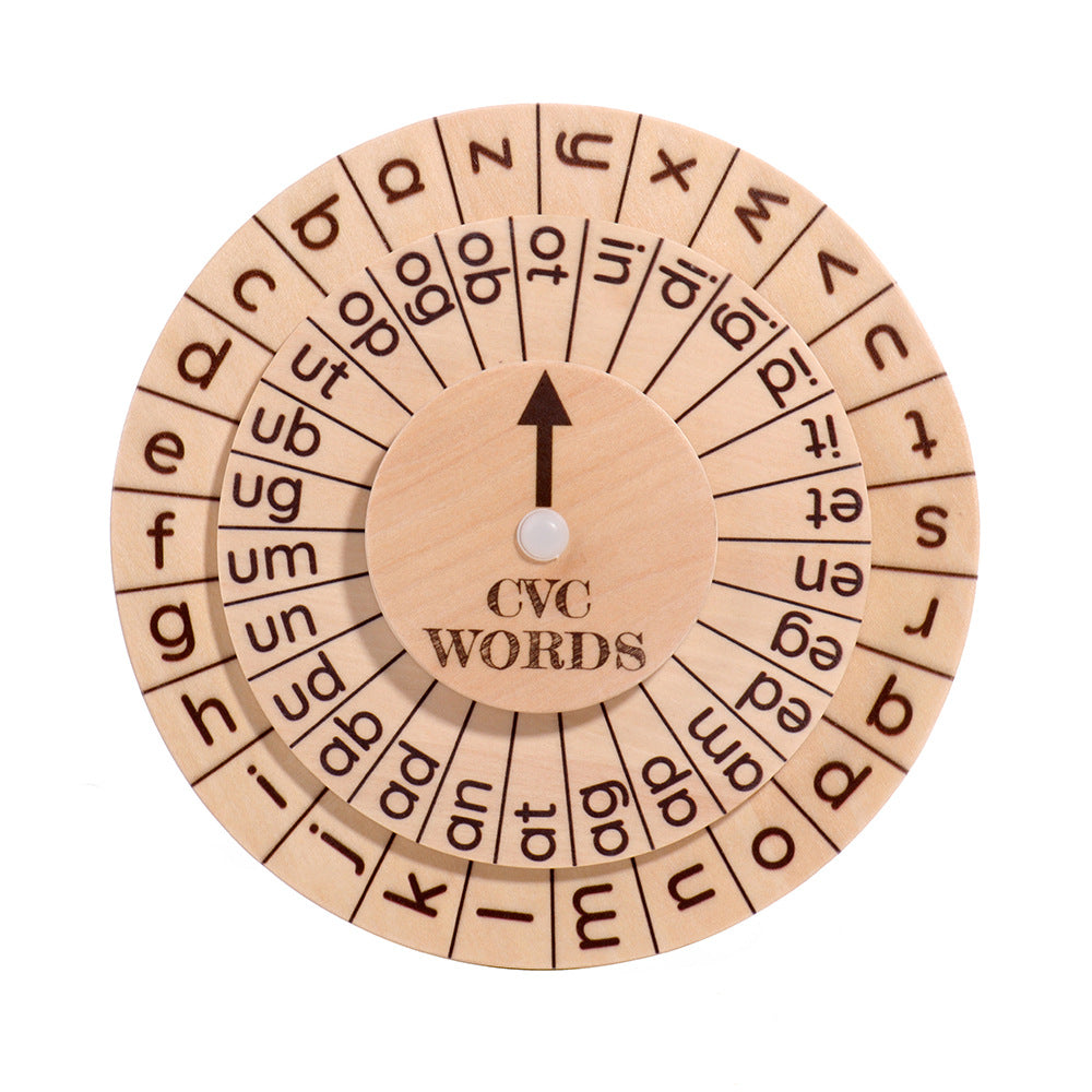 Phonics Spinning Wheel Vowel Recognition Montessori Toy