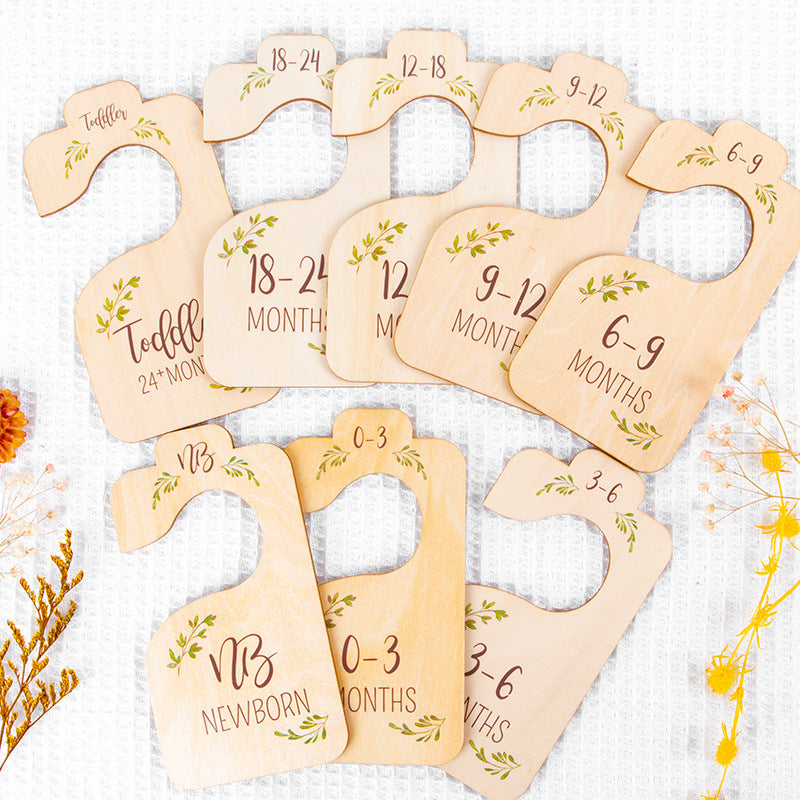 8 Pack Wooden Baby Closet Dividers Double Sided