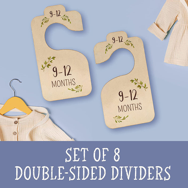 8 Pack Wooden Baby Closet Dividers Double Sided