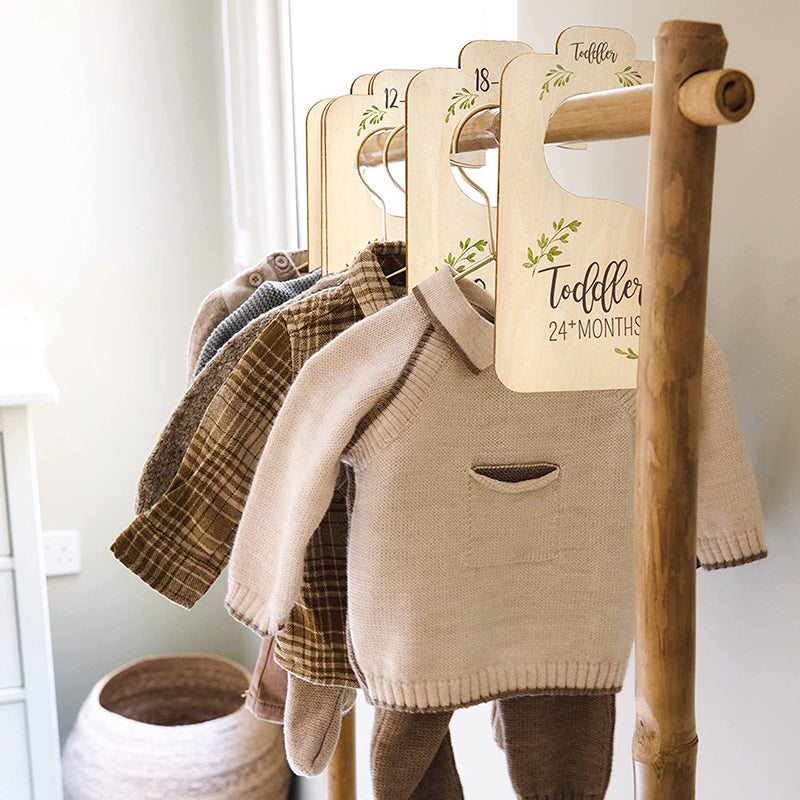 8 Pack Wooden Baby Closet Dividers Double Sided