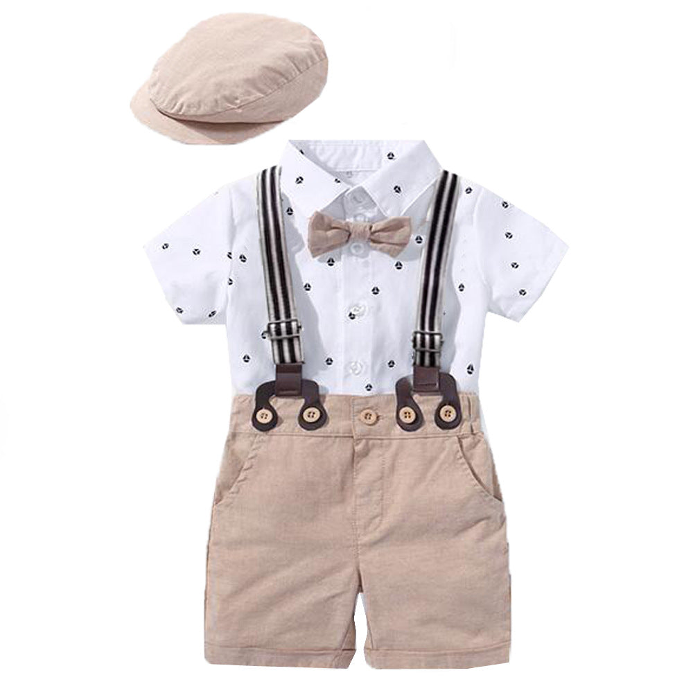 British-Style Baby Boy Summer Overalls Set – 1 to 3 Years
