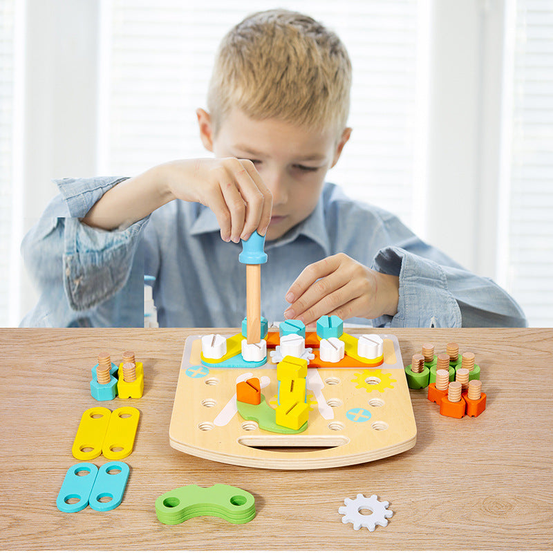 Wooden Nut & Bolt Puzzle Early Learning Toy for Toddlers