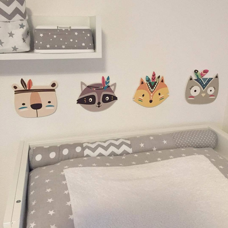Wooden Animal Wall Decor for Baby Room
