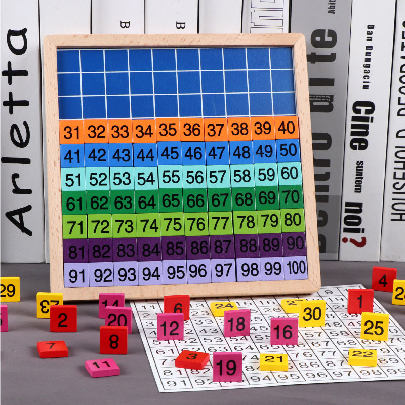 Montessori Wooden 1-100 Number Board