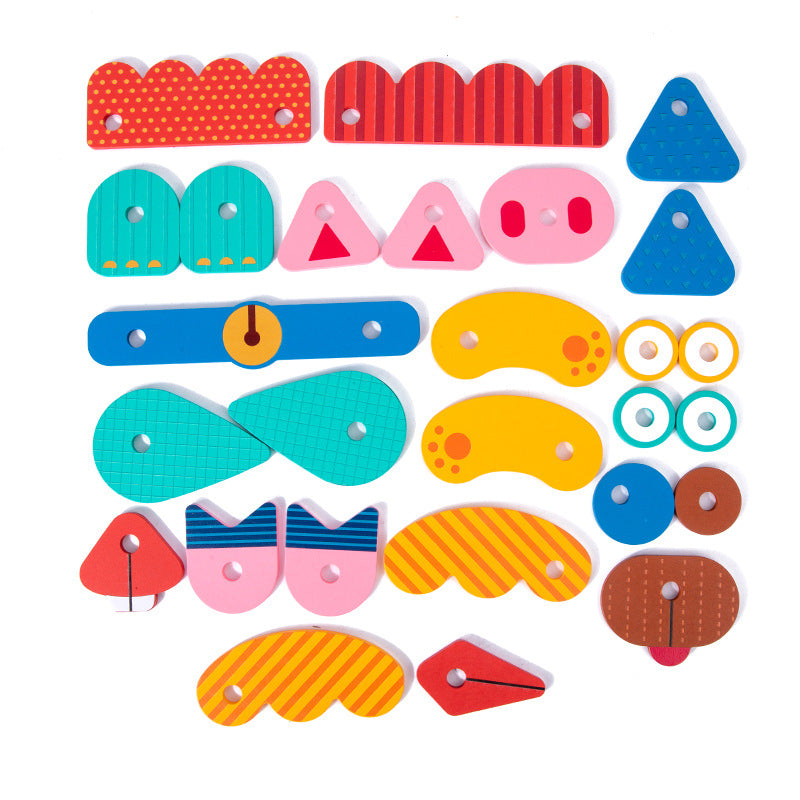 3D Animal Face-Changing Puzzle Blocks