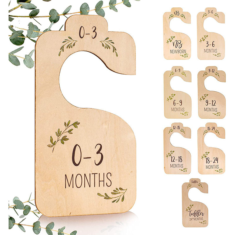 8 Pack Wooden Baby Closet Dividers Double Sided