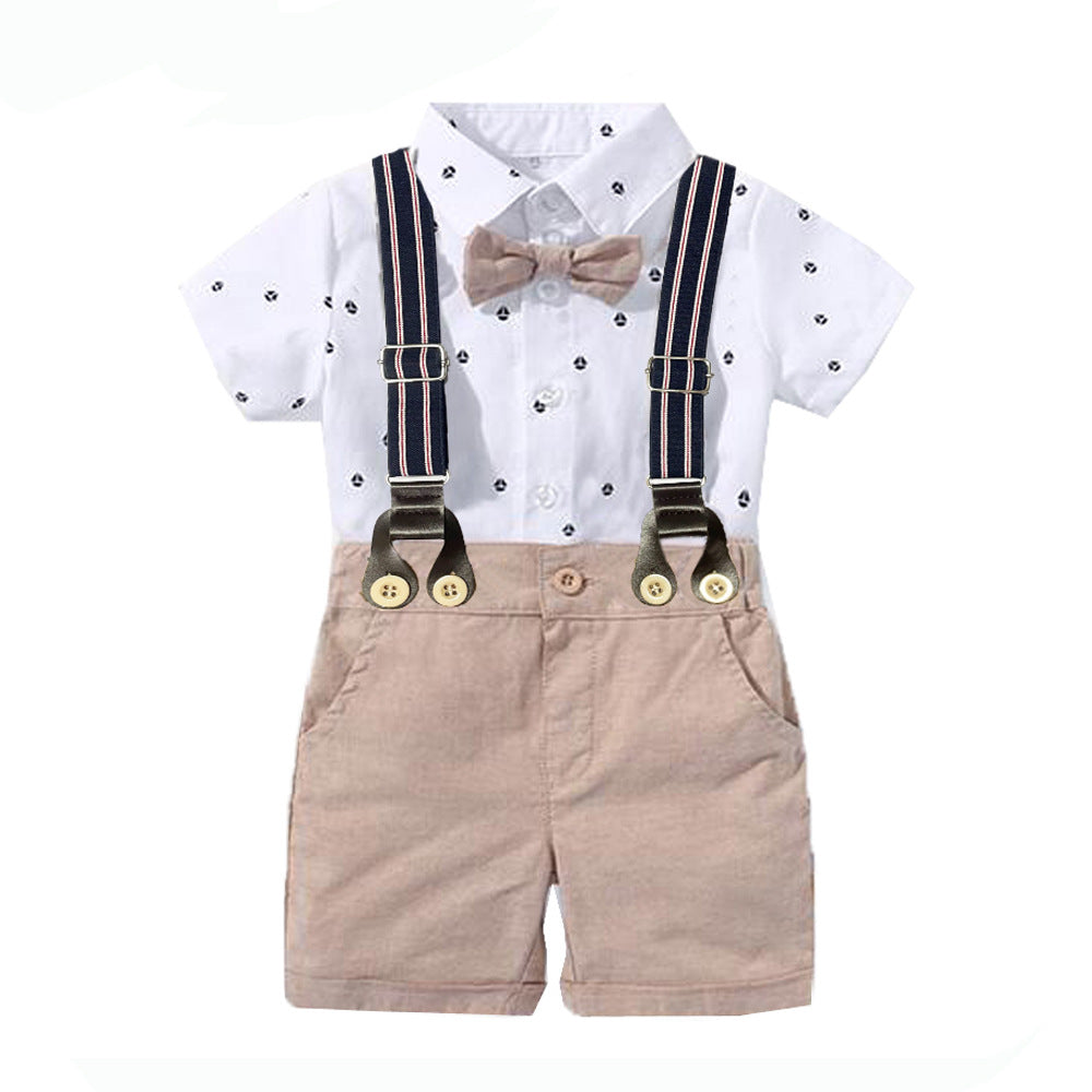 British-Style Baby Boy Summer Overalls Set – 1 to 3 Years