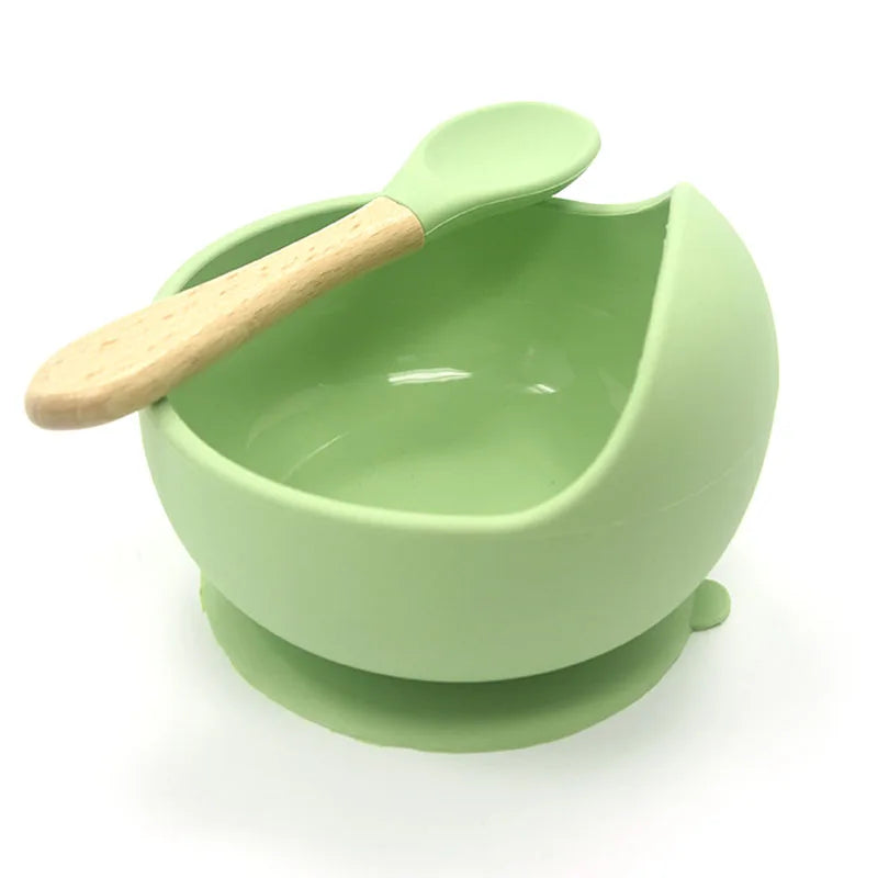 Silicone Baby Bowl & Spoon Set – Suction Feeding Tableware