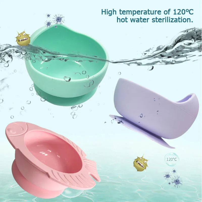 Silicone Baby Bowl & Spoon Set – Suction Feeding Tableware