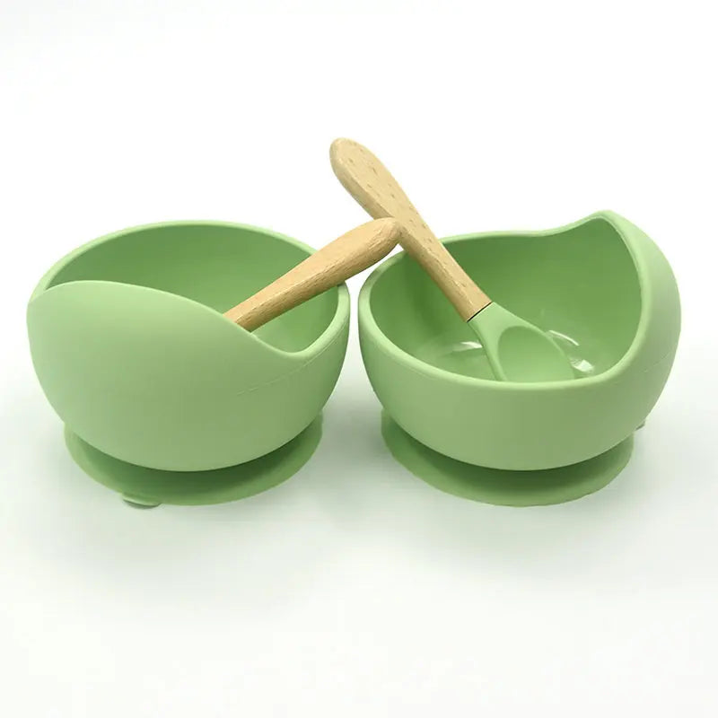 Silicone Baby Bowl & Spoon Set – Suction Feeding Tableware
