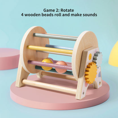 3-in-1 Wooden Rolling Drum Montessori Toy