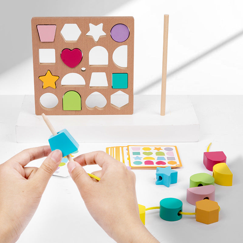 Montessori Color & Shape Lacing Puzzle Toy