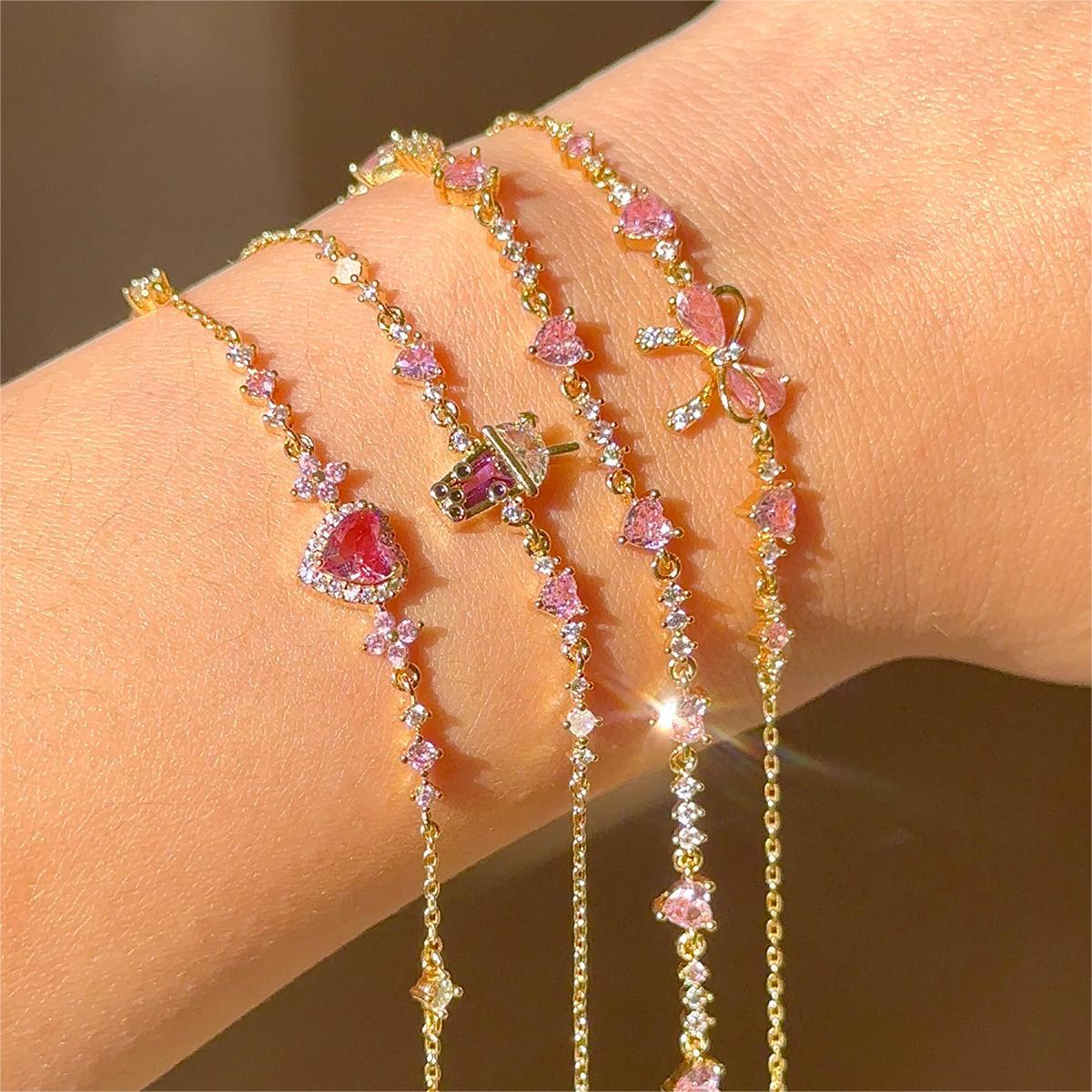 Gold Butterfly Zircon Love Bracelet for Women