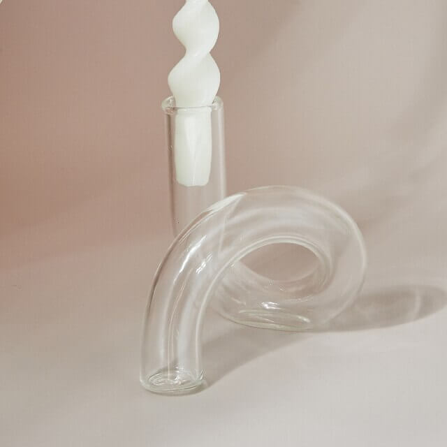 Ema Twist Glass Candle Holders