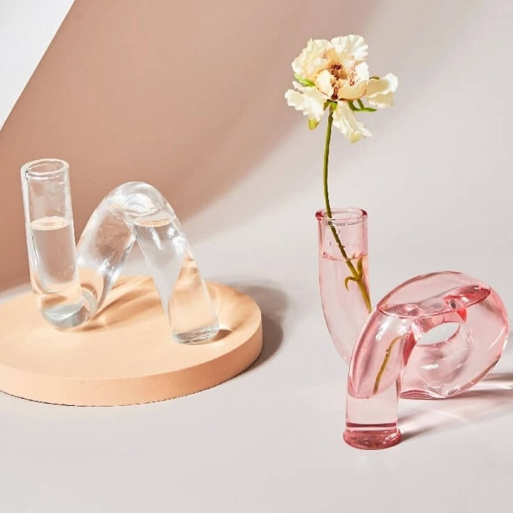 Ema Twist Glass Candle Holders