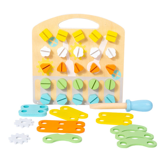 Wooden Nut & Bolt Puzzle Early Learning Toy for Toddlers