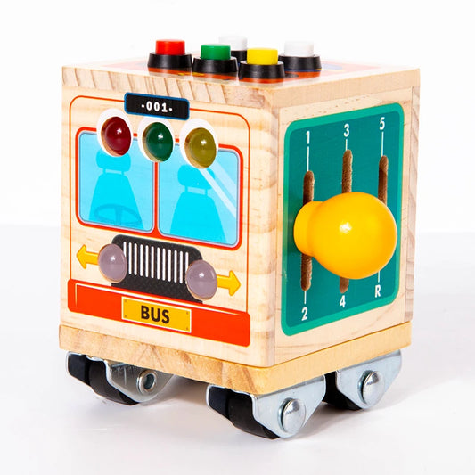 Montessori Wooden Busy Bus Toy