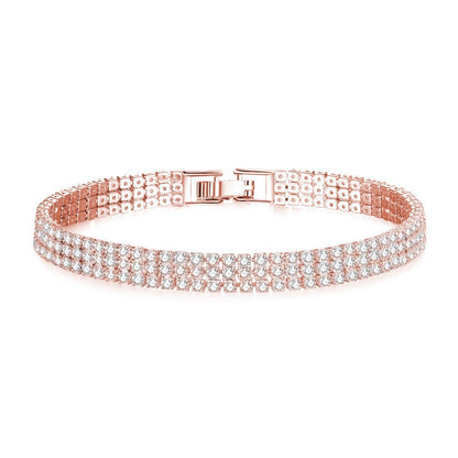 Zircon Diamond Couple Bracelet – 18cm Copper Jewelry Gift