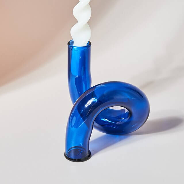 Ema Twist Glass Candle Holders