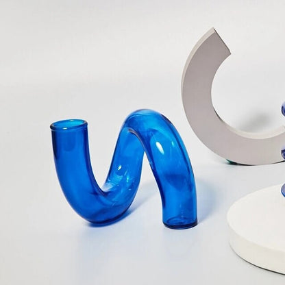 Ema Twist Glass Candle Holders
