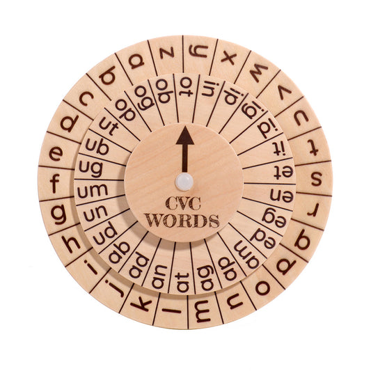 Phonics Spinning Wheel Vowel Recognition Montessori Toy