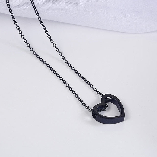 Black Heart Choker Necklace Gold & Silver
