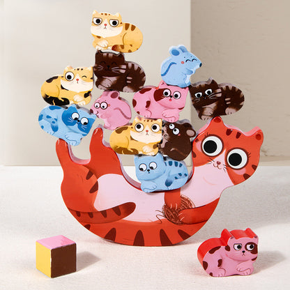 Wooden Animal Balance Boat Puzzle Toy