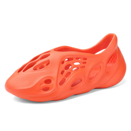 Orange EVA Beach Clogs for Kids – Comfortable Summer Hole Shoes