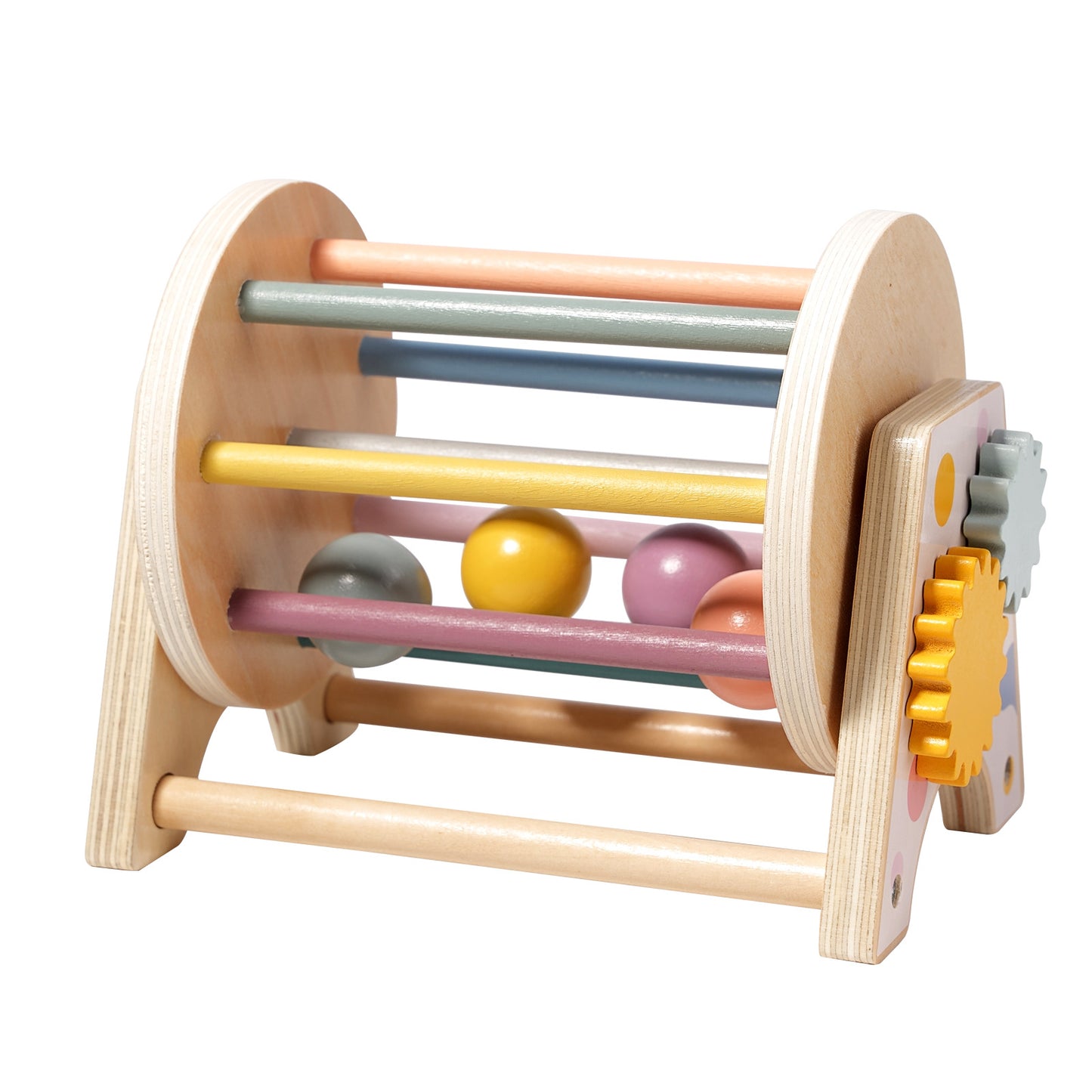3-in-1 Wooden Rolling Drum Montessori Toy