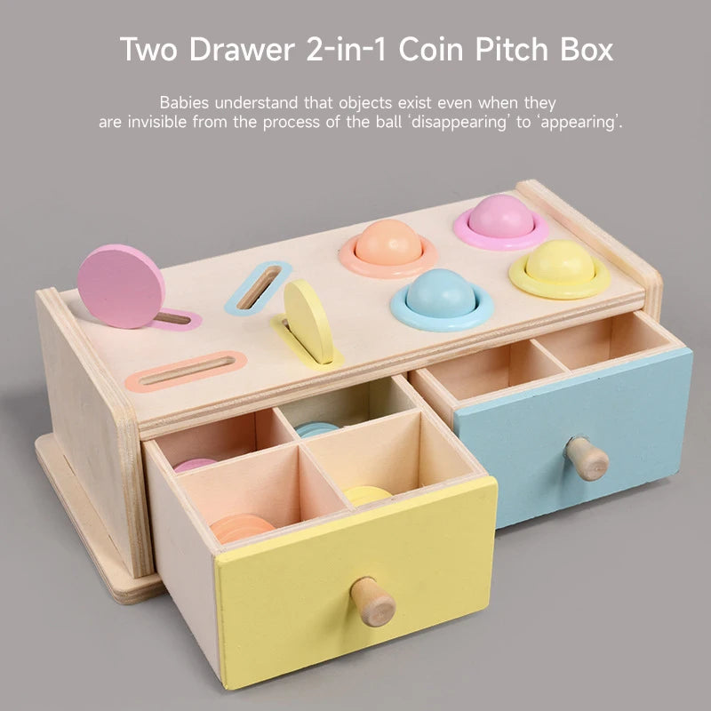 Montessori Wooden Coin Box Toy