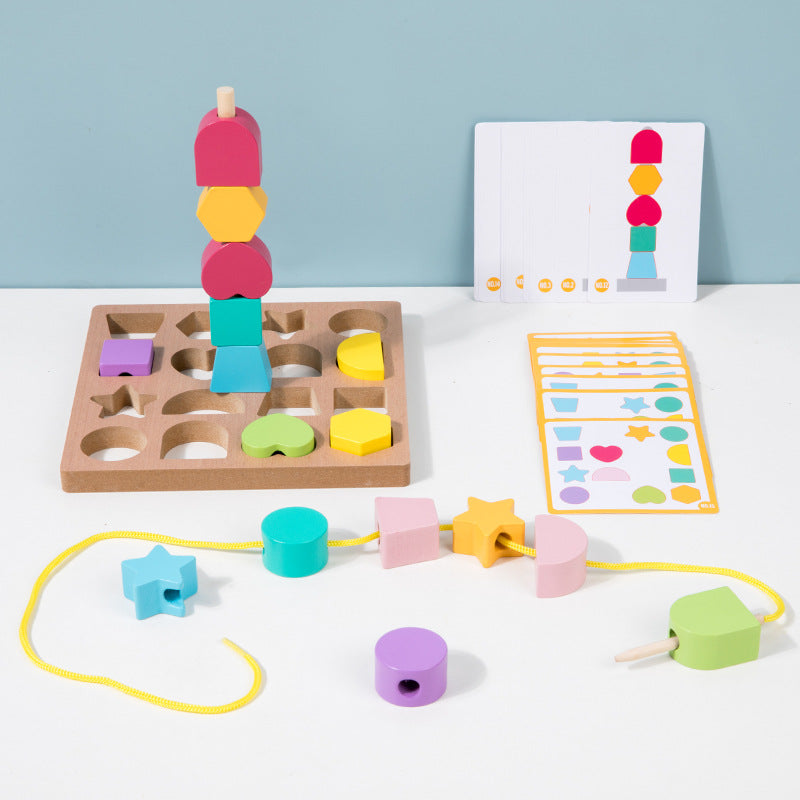 Montessori Color & Shape Lacing Puzzle Toy