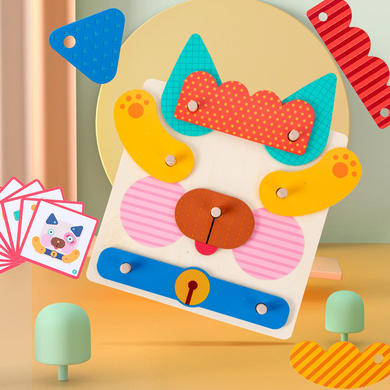 3D Animal Face-Changing Puzzle Blocks