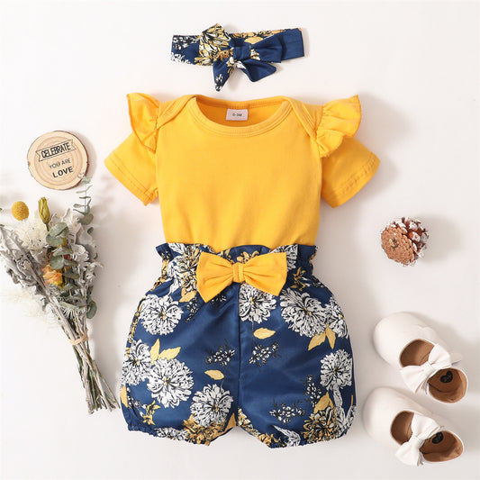 Ruffle Floral 3-Piece Baby Girl Set