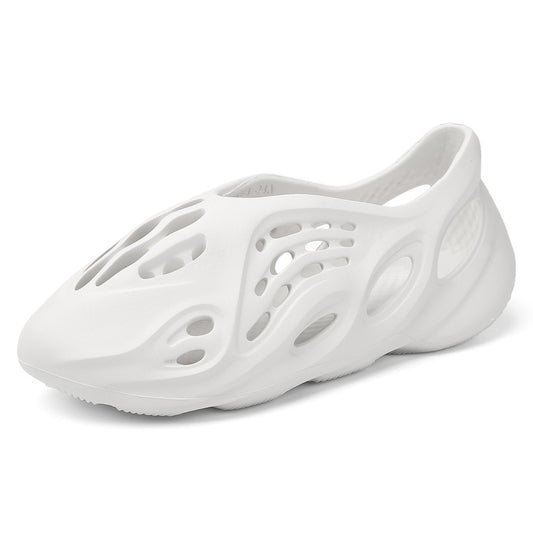 Kids EVA Beach Clogs – White Summer Hole Shoes for Boys & Girls